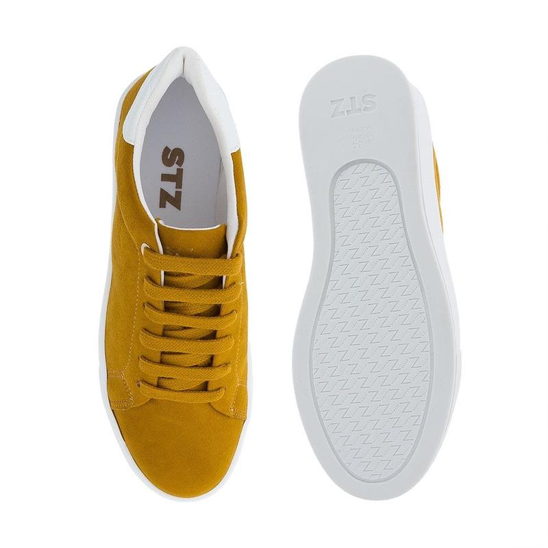Tênis STZ Flatform Camurça Amarelo Mostarda - Outros Moda